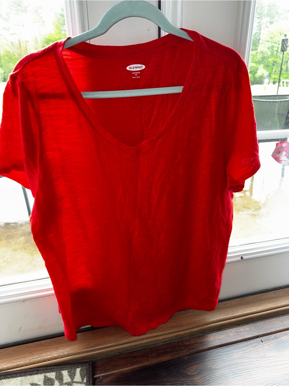 Old Navy Bright Red V-Neck T-Shirt